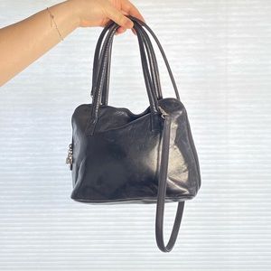 Black Leather Purse by Perlina New York